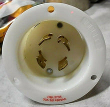 Load image into Gallery viewer, HUBBELL HBL2735 RECEPTACLE INSULGRIP/TWIST-LOCK 3POLE 30A 480VAC 16-8AWG *FR SHP