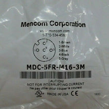 Load image into Gallery viewer, MENCOM MDC-5FR-M16-3M RECEPTACLE / CORDSET MCD (MICRO-DC) SERIES M12 SEALED *FS*