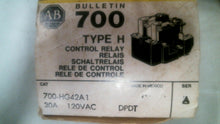 Load image into Gallery viewer, ALLEN BRADLEY 700-HG42A1 CONTROL RELAY TYPE H SER.A 120VAC 30A -FREE SHIPPING