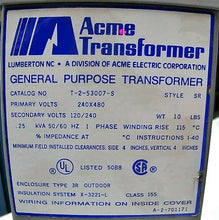 Load image into Gallery viewer, ACME TRANSFORMER T-2-53007-S GENERAL PURPOSE TRANSFORMER *FREE SHIPPING*