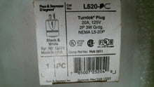Load image into Gallery viewer, (LOT OF 2) PASS & SEYMOUR LEGRAND L520C TURNLOK PLUG BLK/WHT CONNECTOR -FREE SHP