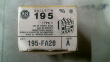 Load image into Gallery viewer, ALLEN-BRADLEY 195-FA20 ADD ON CONTACT BLOCK SER.A 600V 1.2A -FREE SHIPPING