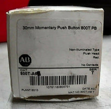 Load image into Gallery viewer, ALLEN BRADLEY 800T-A6 MONENTARY PB 30MM RED FLUSH HEAD SER.T -FREE SHIPPING