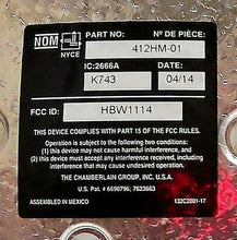 Load image into Gallery viewer, LIFTMASTER 412HM RECEIVER RADIO FORMAT REMOTE ANTENNA HI MEMORY/COAXIAL *FR SHIP