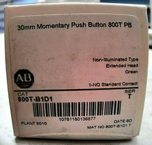 Load image into Gallery viewer, AB ROCKWELL 800T-B1D1 PUSH BUTTON MOMENTARY CONTACT 30.5MM METAL GREEN 1 NO *FS*