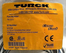 Load image into Gallery viewer, TURCK FK 4.5-1 (I.D. U1114) EUROFAST RECEPTACLE CIRCULAR M12 SOCKET SEALED *FSHP