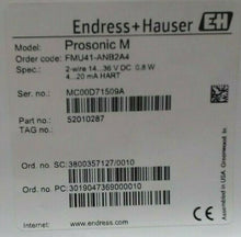 Load image into Gallery viewer, ENDRESS & HAUSER FMU41-ANB2A4 PROSONIC M COMPACT TRANSMITTER NON-CONTACT *FRSHIP