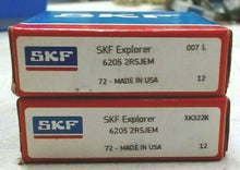 Load image into Gallery viewer, LOT/2 SKF 6205-2RSJEM RADIAL/DEEP GROOVE BALL BEARING - ROUND BORE 25 MM ID *FS*