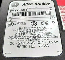 Load image into Gallery viewer, AB ROCKWELL 2711-K10C20 SER D REV B FRN 4.20 PANELVIEW 1000 OP INTERFACE FR SHIP