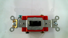 Load image into Gallery viewer, LEVITON 1223-2E BLACK INDUSTRIAL 3 WAY TOGGLE SWITCH 20A 277VAC -FREE SHIPPING