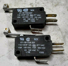 Load image into Gallery viewer, HONEYWELL MICROSWITCH V7-1B17D8-207 MINI ROLLER LEVER SPDT 11A 277V (ROHS) *FSHP