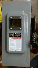 Load image into Gallery viewer, SQUARE D HU363AWKEI2VW SAFETY SWITCH ENCLOSED SINGLE THROW 100A 600V -FREE SHIP