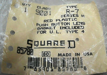 Load image into Gallery viewer, (BUNDLE OF 2) SQUARE D 85780 CLASS 9001 TYPE R-7 RED PLASTIC LENS *FREE SHIP*