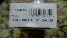 Load image into Gallery viewer, SIMMONS 1300-0-100 1/4" L.M. PRESSURE GAUGE -FREE SHIPPING
