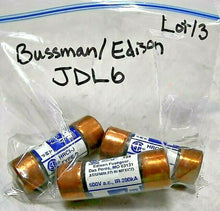 Load image into Gallery viewer, LOT/3 BUSSMANN EDISON JDL6 FUSE CURRENT-LIMITING TIME-DELAY 6A 600VAC *FREESHIP*