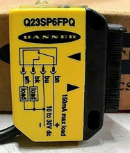 Load image into Gallery viewer, BANNER ENGINEERING Q23SP6FPQ FIBER OPTIC SENSOR (46450) 6" PIGTAIL *FREE SHIP*