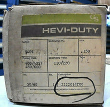 Load image into Gallery viewer, HEAVY DUTY ELECTRIC TRANSFORMER TYPE SMT/HD-180 1PH 400-600V 0.150KVA *FREE SHIP