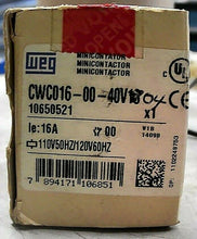 Load image into Gallery viewer, WEG CWC016-00-40V04 MINI CONTACTOR 16A 4POLE 24VAC -FREE SHIPPING