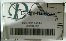 Load image into Gallery viewer, DESIGN HARDWARE US26D-652 DOOR HINGES BB5 NRP 4.5X4.5 SILVER LOT/3-FREE SHIPPING