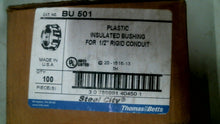 Load image into Gallery viewer, THOMAS & BETTS BU 501 PLASTIC INSU. BUSHING 1/2" RIGID CONDUIT BOX100 -FREE SHIP