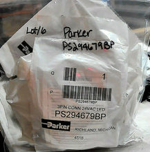 Load image into Gallery viewer, LOT/6 PARKER SCHRADER BELLOWS PS294679BP CONNECTOR 3-PIN DIN 24VAC SEALED *FRSHP