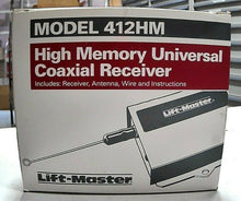 Load image into Gallery viewer, LIFTMASTER 412HM RECEIVER RADIO FORMAT REMOTE ANTENNA HI MEMORY/COAXIAL *FR SHIP