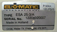 Load image into Gallery viewer, ELOMATIC ESA 25-3/A PNEU. ACT., SWAGELOK CF3M BALL V, ASCO EF8320G202 SOL. V FS