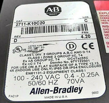 Load image into Gallery viewer, AB ROCKWELL 2711-K10C20 SER C REV D FRN 4.20 PANELVIEW 1000 OP INTERFACE FR SHIP