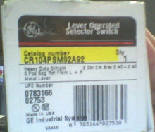 Load image into Gallery viewer, GE CR104PSM23A92 LEVER OPERATED 3 POS ELECTOR SWITCH W/2 CONTACTS -FREE SHIPPING