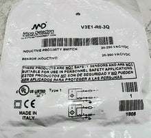 Load image into Gallery viewer, AUTOMATION DIRECT V3E1-R0-3Q INDUCTIVE PROX SENSOR 8MM DIA X 82 BODY SEALED *FS*