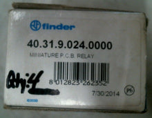 Load image into Gallery viewer, FINDER 40.31.9.024.0000 MINIATURE P.C.B RELAY 24VDC 12A 250VAC LOT/4 -FREE SHIP