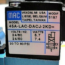 Load image into Gallery viewer, MAC VALVES 45A-LAD-DACJ-2KD PNEU SOLENOID VALVE 4 WAY 20-80PSI 1/8IN NPT *FR SH