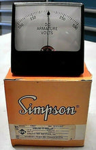 Load image into Gallery viewer, SIMPSON (MOD 1327) 500-0-500 DC ARMATURE VOLTS / 500VDC-0-500 OLD STOCK *FRSHIP