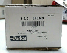 Load image into Gallery viewer, PARKER SCHRADER BELLOWS N31431091 AIR VALVE 3/8" IN 1/2" EX 2 WAY NC REMOTE *FS*