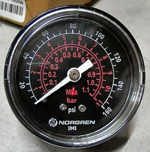 Load image into Gallery viewer, 3-WINTERS PEM1409 1-NORGREN 18-013-212 0-160PSI/1-1100kPa GAUGES *FREE SHIPPING*