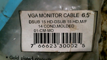 Load image into Gallery viewer, MANHATTAN SCS1-11 VGA MONITOR CABLE 6.5 FT -FREE SHIPPING