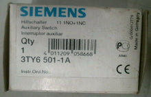 Load image into Gallery viewer, SIEMENS 3TY6 501-1A AUXILIARY SWITCH 1NO 1NC -FREE SHIPPING