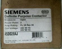 Load image into Gallery viewer, SIEMENS 45DG20AJ DEFINITE PURPOSE CONTACTOR 2P, 30A, 24V -FREE SHIPPING