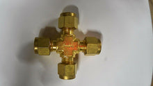Load image into Gallery viewer, SWAGELOK B-400-4 BRASS UNION CROSS 1/4" TUBE FITTING -FREE SHIPPING