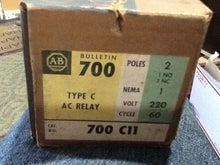 Load image into Gallery viewer, AB ROCKWELL 700 C11 TYPE C AC RELAY 10AMP 2POLE 600VAC 1NO/1NC 120V COIL *FR SHP