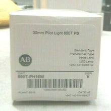 Load image into Gallery viewer, AB ROCKWELL 800T-PH16W SER V PUSH-TO-TEST 30.5MM WHITE LED LAMP (SEALED) *FRSHIP