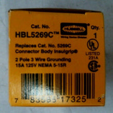 Load image into Gallery viewer, HUBBELL HBL5269C CONNECTOR BODY CORD GRIP INSULGRIP 2P 15A 125V -FREE SHIPPING