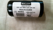 Load image into Gallery viewer, MALLORY ELECTRONICS MSA1R10189N CAPACITATOR 4X062 189-227MFD 110-125VAC-FREESHIP