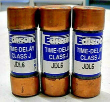 Load image into Gallery viewer, LOT/3 BUSSMANN EDISON JDL6 FUSE CURRENT-LIMITING TIME-DELAY 6A 600VAC *FREESHIP*