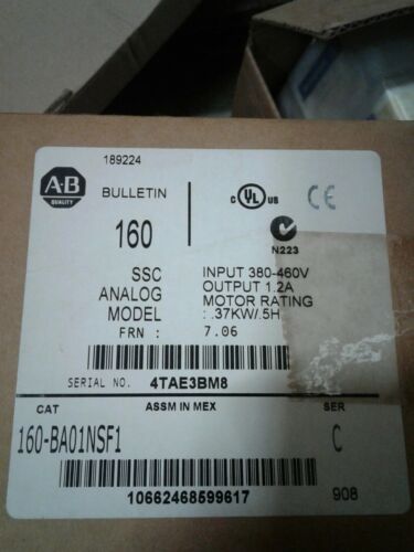 ALLEN BRADLEY 160-BA01NSF1 ANALOG SYSTEM CONTROLS -FREE SHIPPING