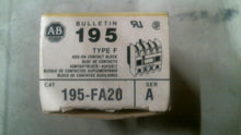 Load image into Gallery viewer, ALLEN-BRADLEY 195-FA20 ADD ON CONTACT BLOCK SER.A 600V 1.2A -FREE SHIPPING

