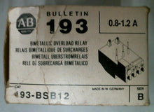 Load image into Gallery viewer, AB ROCKWELL 193-BSB12 OVERLOAD RELAY SER.B 0.8-1.2A -FREE SHIPPING
