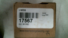 Load image into Gallery viewer, BANNER ENGINEERING L16FSS MINI BEAM FIBER OPTIC ASSY. 17567 -FREE SHIPPING
