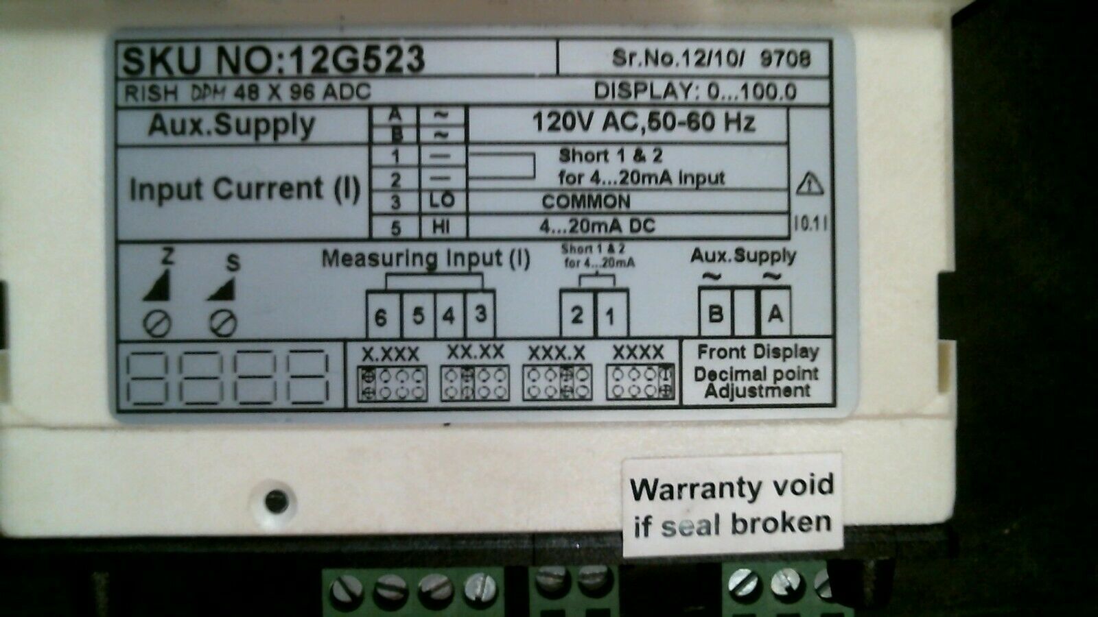 GRAINGER 12G523 DIGITAL PANEL METER AUX SUPPLY 120V -FREE SHIPPING – Trojan  Supply