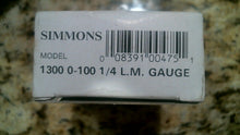 Load image into Gallery viewer, SIMMONS 1300-0-100 1/4&quot; L.M. PRESSURE GAUGE -FREE SHIPPING
